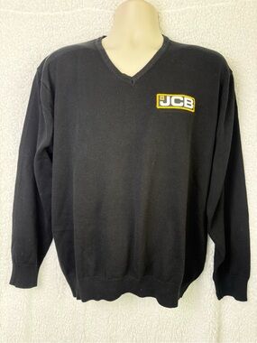 Henbury Men's LG Black V-Neck Jumper Sweater JCB